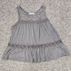 Elegant Taupe Lace Blouse